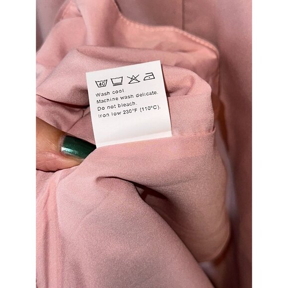 Fehaute Pink Ruffled Bell Sleeves V Neck Mermaid Maxi Dress Wedding Size  8 NWT - Picture 4 of 7